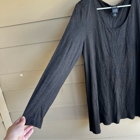 Eileen Fisher Long Sleeve Tunic Top - Size L - Comfy Modest Casual - Picture 3 of 6